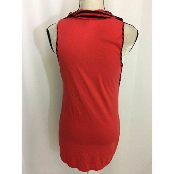 Splendid Womens Red Navy Blue Striped V Neck Tank Top Small - Picture 4 of 6